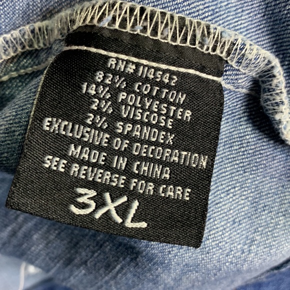 Jou Jou Light Blue Jean Jacket with Floral Embroidery - Picture 4 of 8